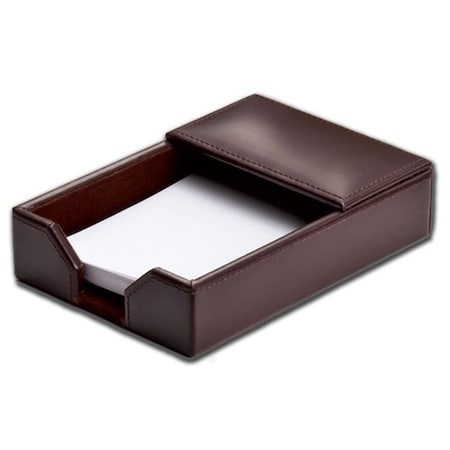 Made-To-Order Dark Brown Bonded Leather 4 in. x 6 in. Memo Holder MA635301
